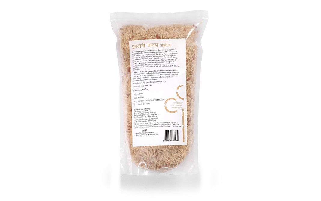 Conscious Food Brown Rice Indrani Natural   Pack  500 grams